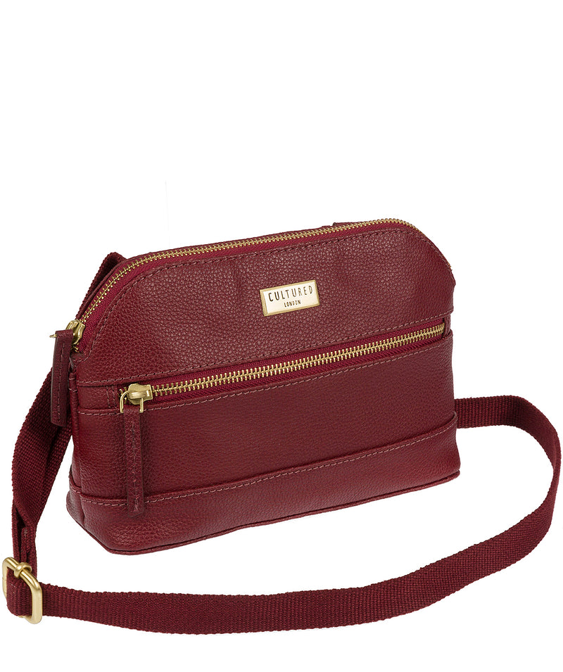 'Parma' Ruby Red Small Leather Cross-Body Bag