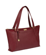 'Alma' Ruby Red Leather Bag