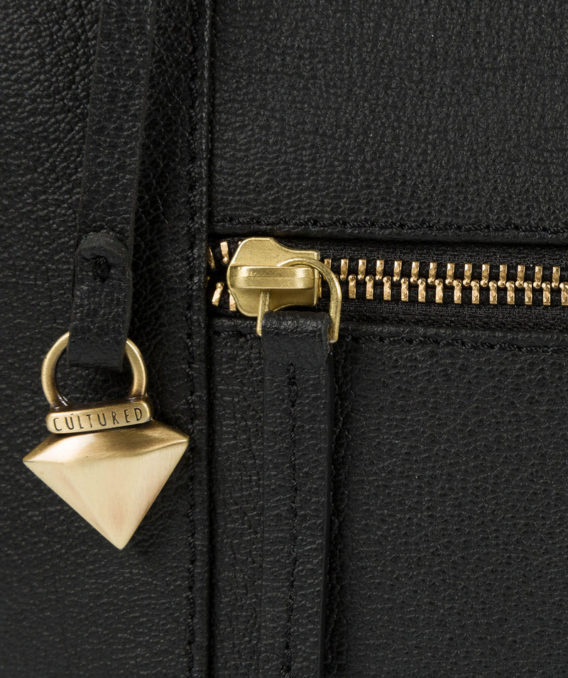'Bella' Black Leather Tote Bag Pure Luxuries London