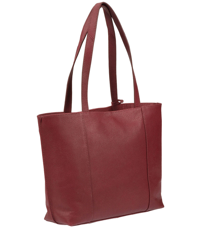 'Bella' Ruby Red Leather Tote Bag Pure Luxuries London