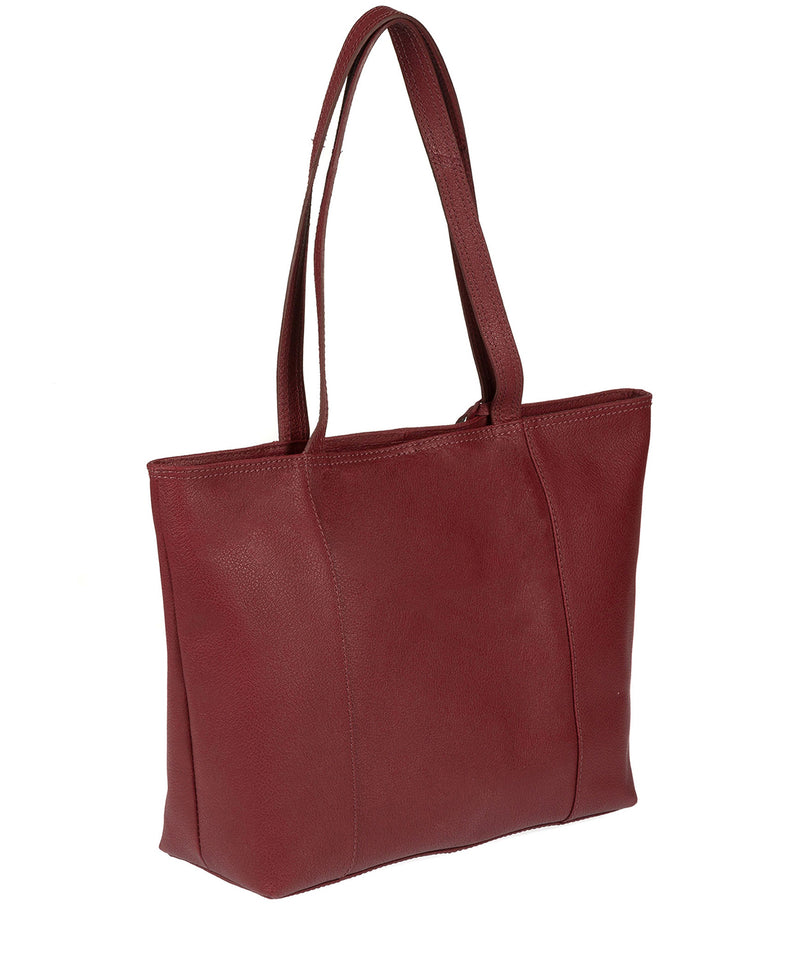 'Daphne' Ruby Red Leather Tote Bag Pure Luxuries London