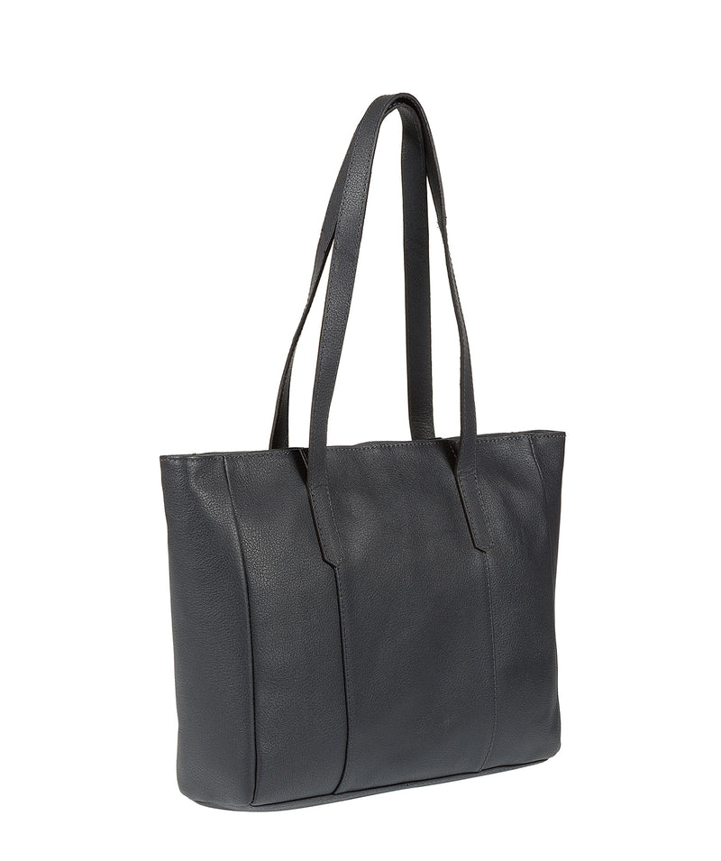 'Tessa' Navy Leather Tote Bag