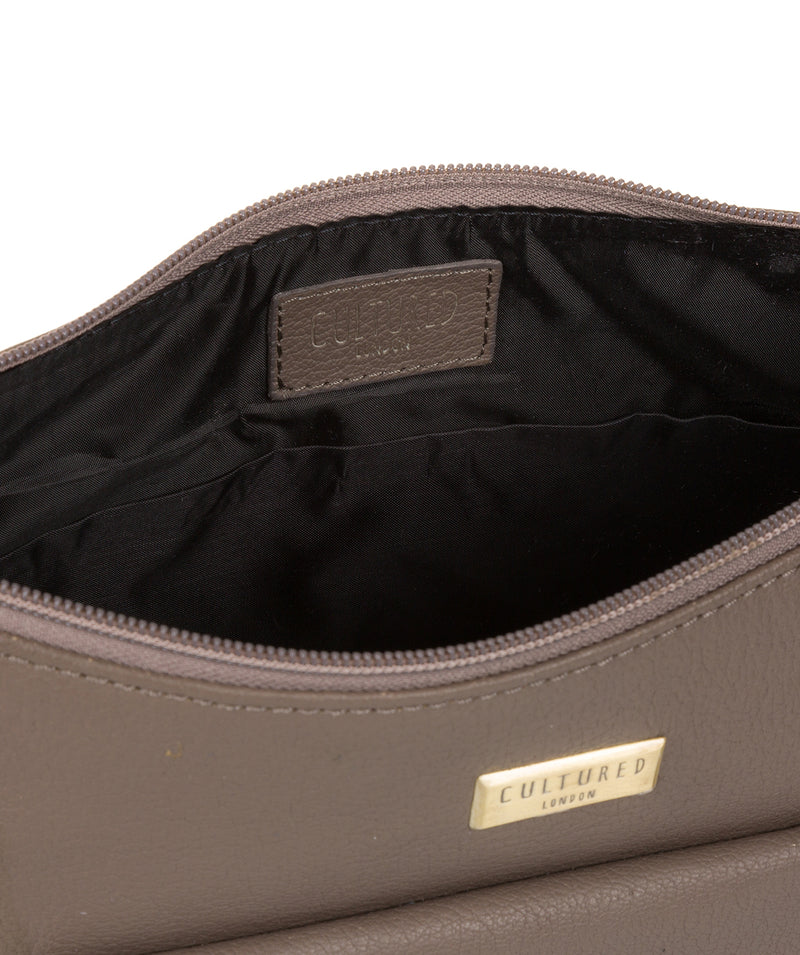 'Emma' Grey Leather Shoulder Bag