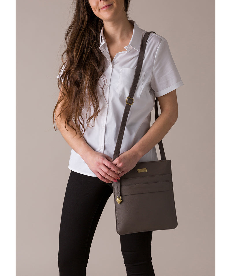 'Jolie' Grey Leather Cross-Body Bag