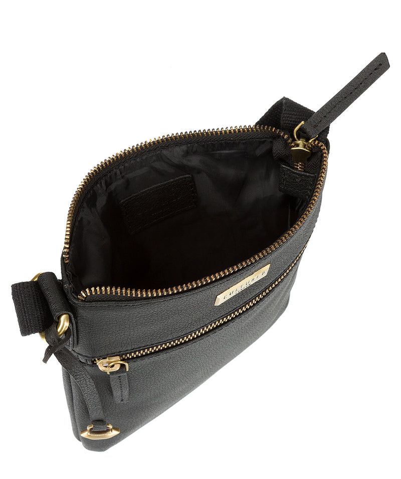 'Halle' Black Leather Cross-Body Bag