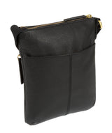 'Halle' Black Leather Cross-Body Bag