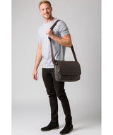 'Impact' Brown Leather Messenger Bag image 2