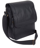 'Ride' Navy Leather Messenger Bag Pure Luxuries London