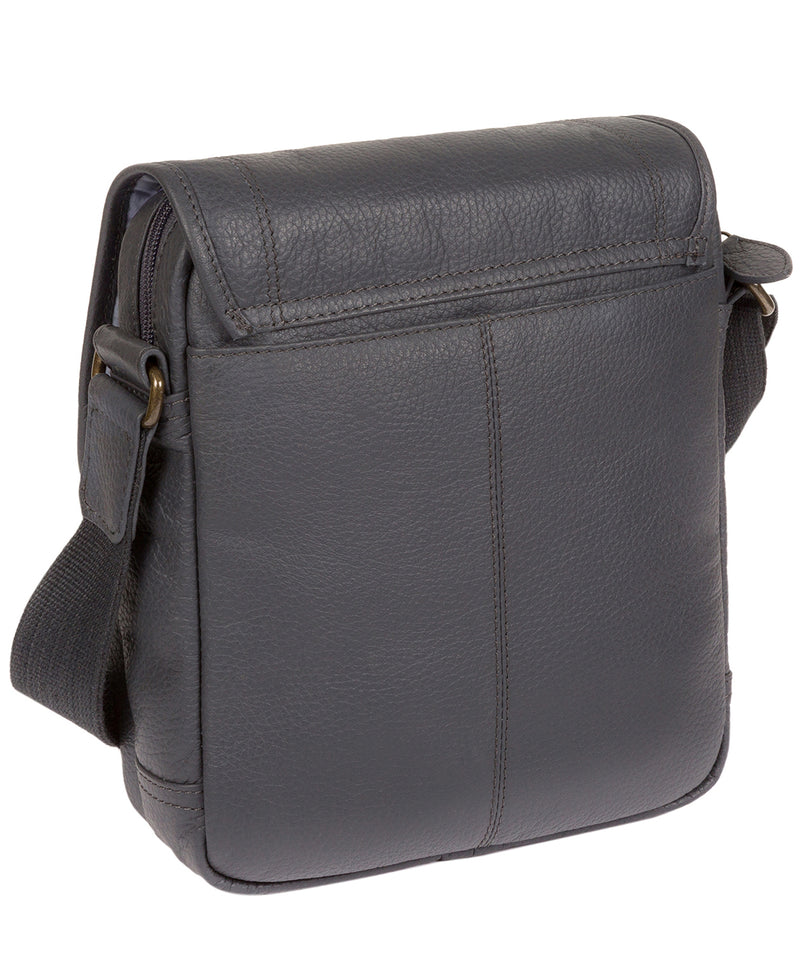 'Dash' Dark Grey Leather Messenger Bag Pure Luxuries London