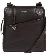 'Abberton' Black Leather Cross-Body Bag
