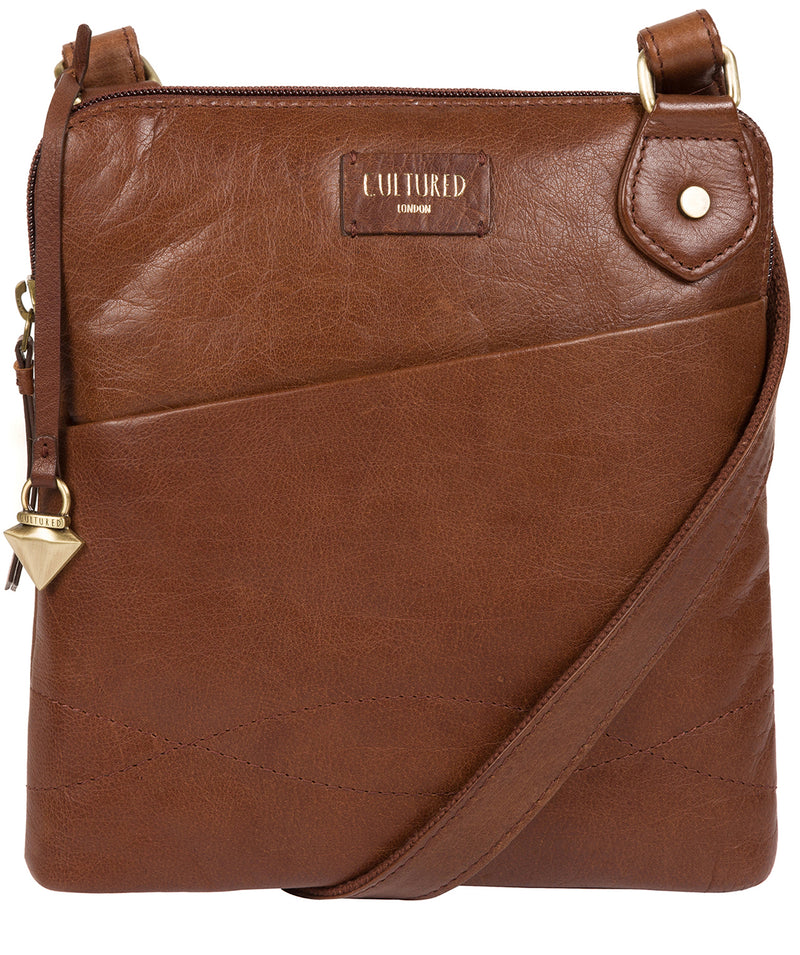 'Abberton' Conker Brown Leather Cross-Body Bag image 1