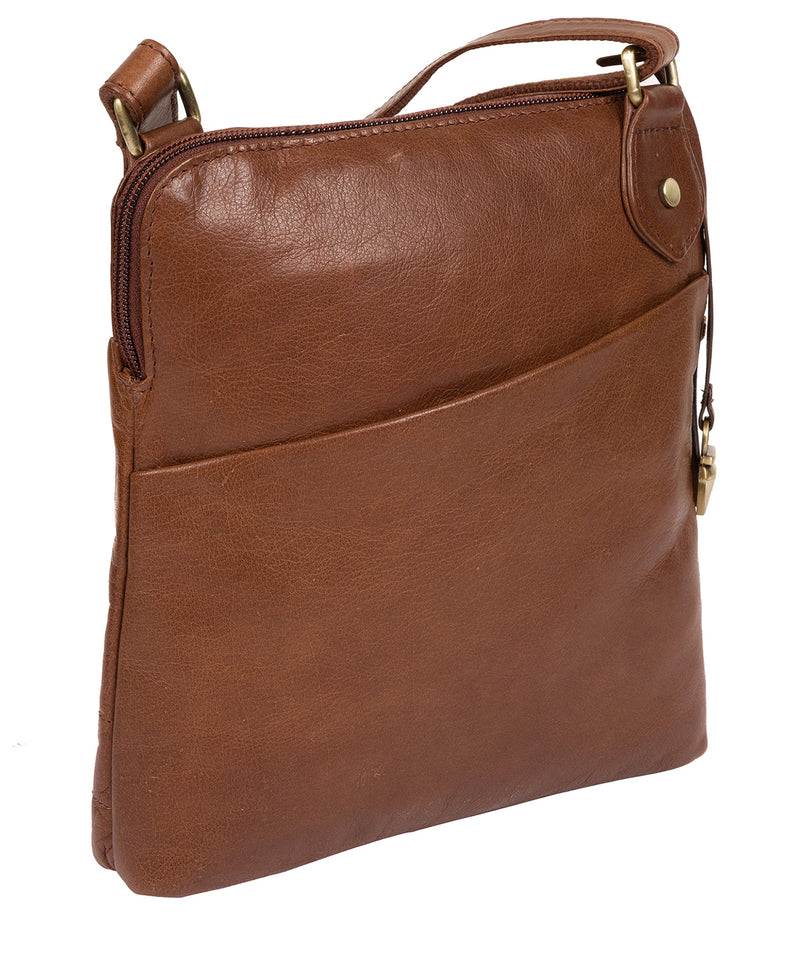 'Abberton' Conker Brown Leather Cross-Body Bag image 6