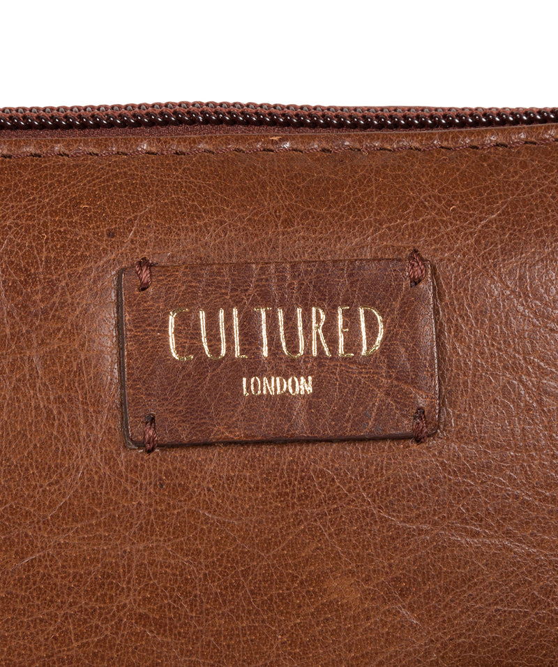 'Abberton' Conker Brown Leather Cross-Body Bag image 8