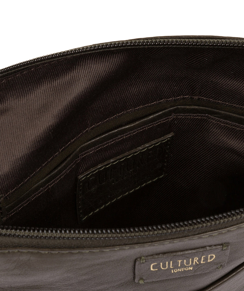 'Abberton' Olive Leather Cross Body Bag