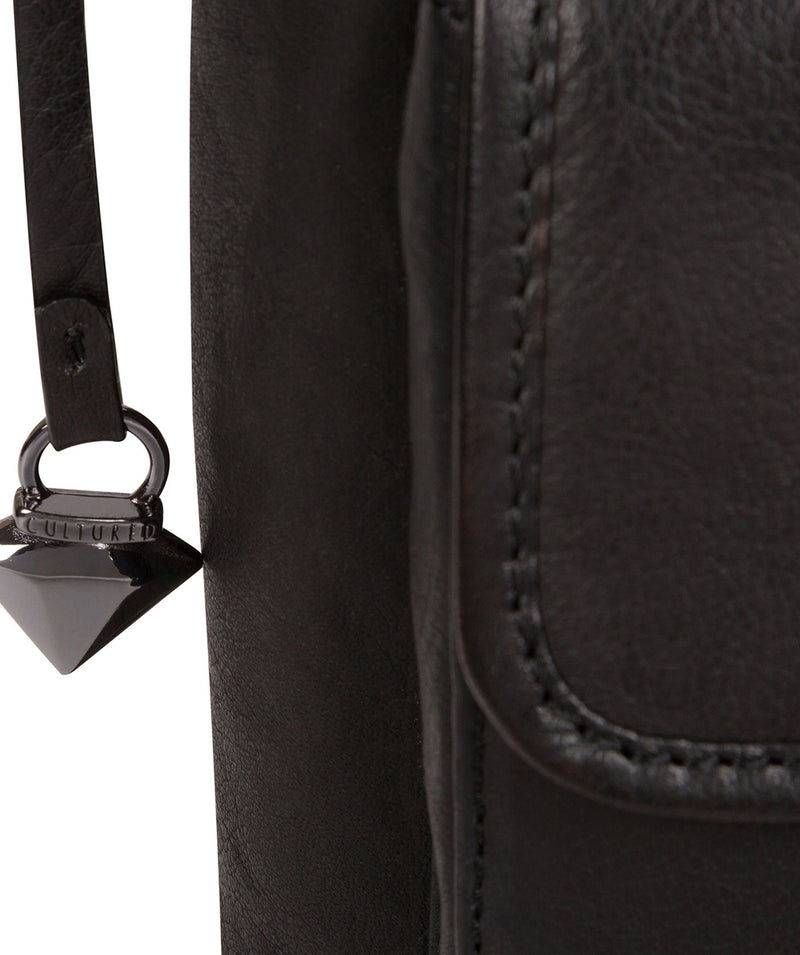 'Daar' Black Leather Cross Body Bag image 7