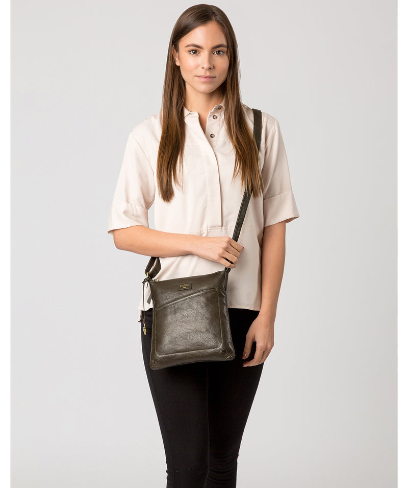 'Gainford' Olive Leather Cross Body Bag