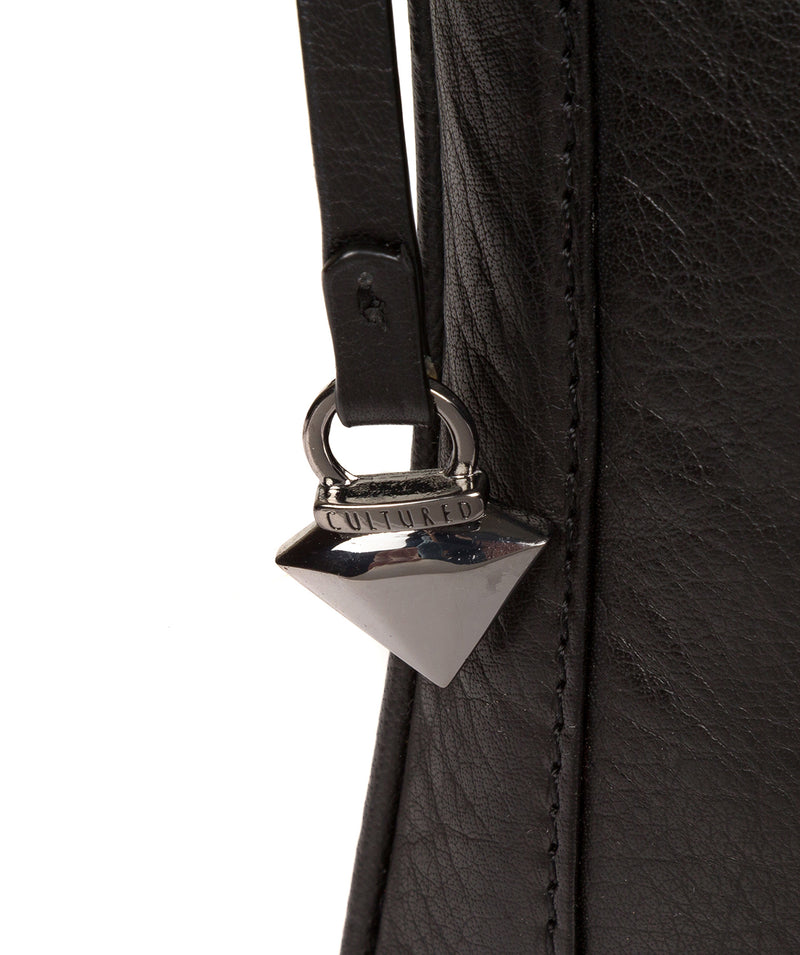 'Voe' Black Leather Cross-Body Bag