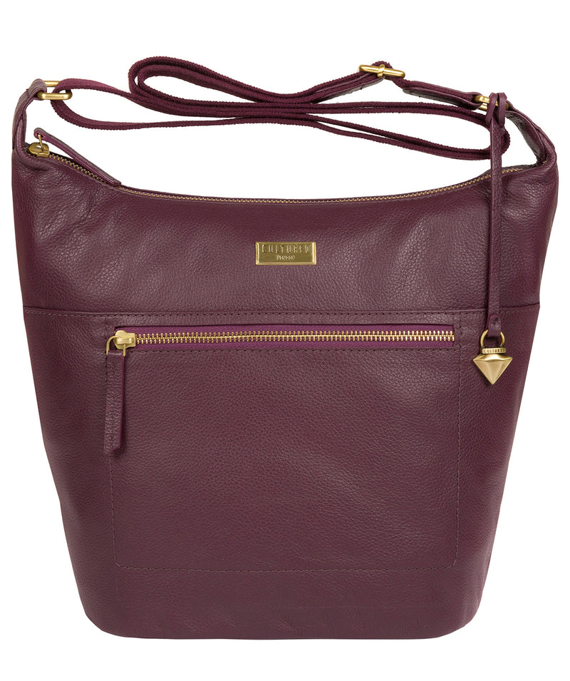 'Elizabeth' Fig Leather Shoulder Bag image 1