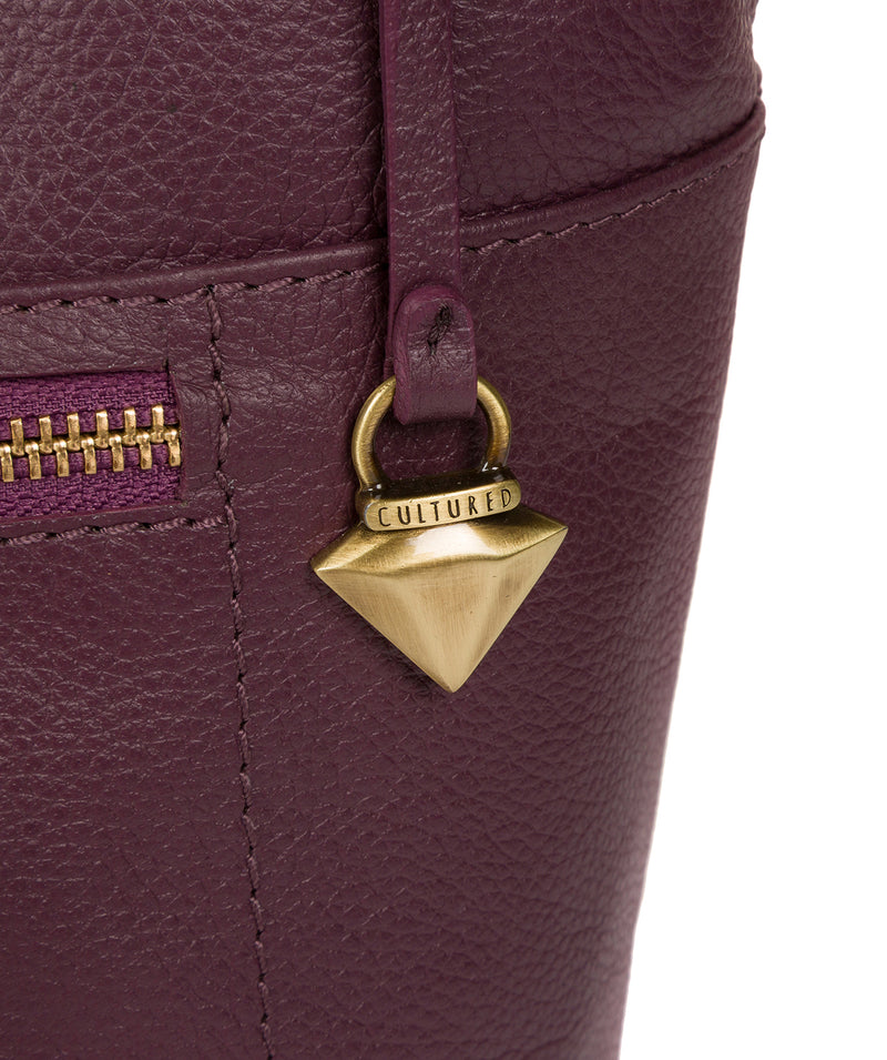 'Elizabeth' Fig Leather Shoulder Bag image 6
