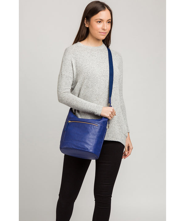 Elizabeth' Mazarine Blue Leather Shoulder Bag image 2