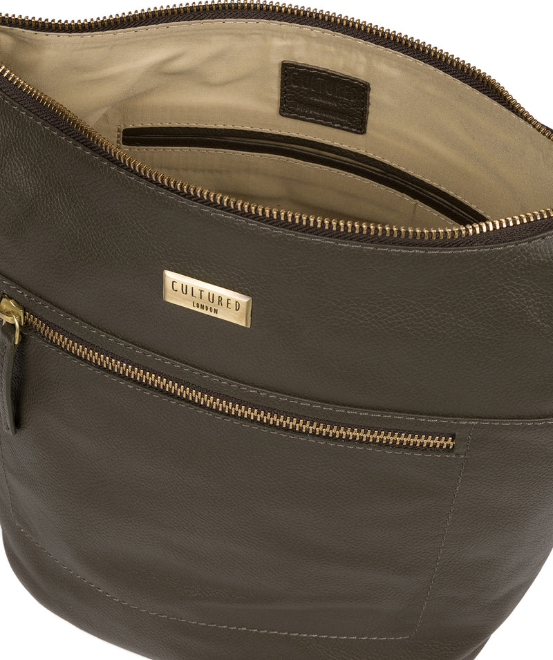 'Elizabeth' Olive Leather Shoulder Bag image 4