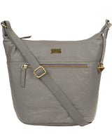'Elizabeth' Silver Grey Leather Shoulder Bag Pure Luxuries London