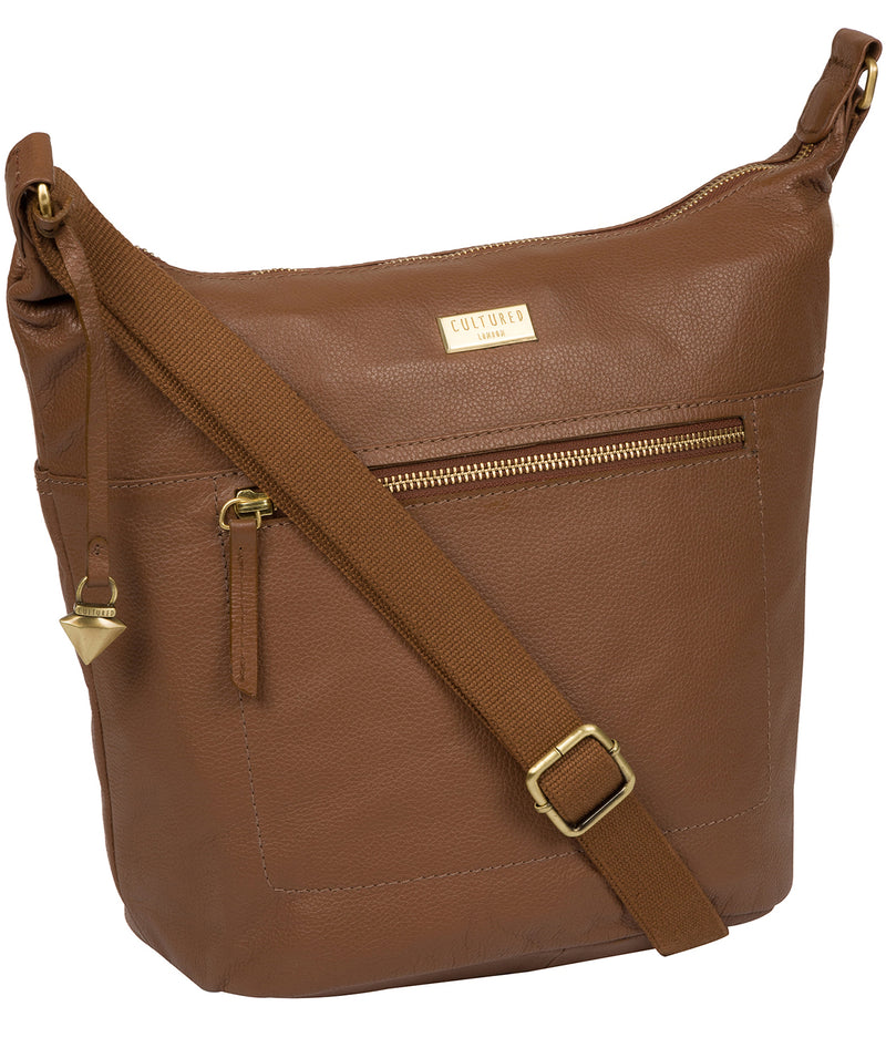 Elizabeth' Tan Leather Shoulder Bag image 6