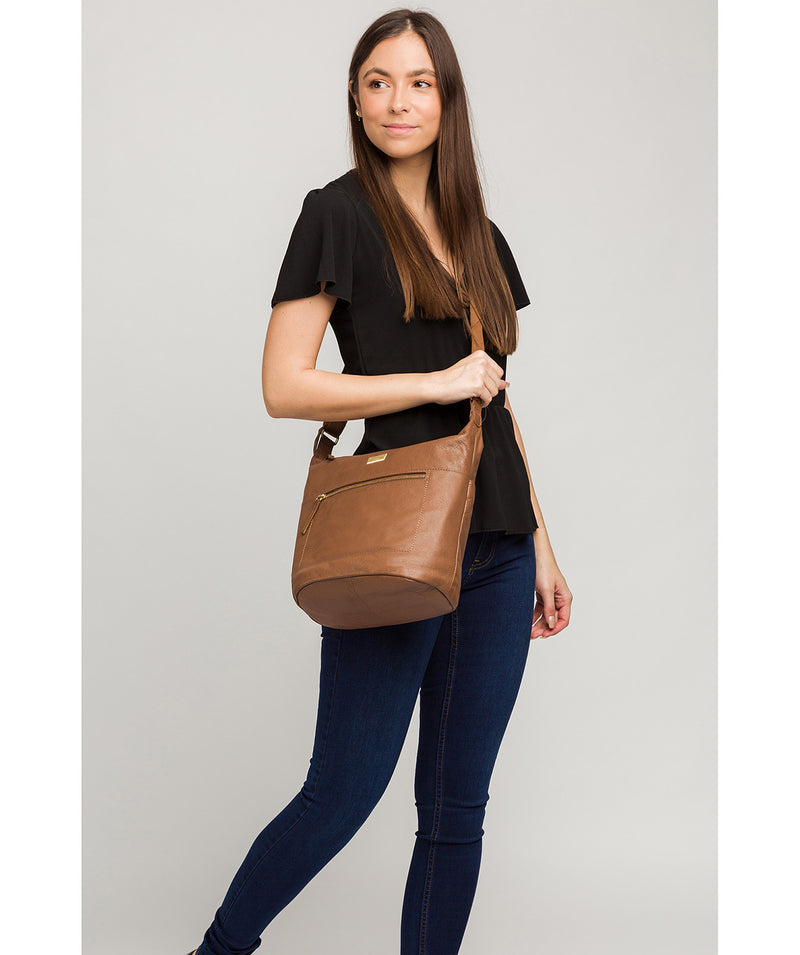 'Elizabeth' Tan Leather Shoulder Bag Pure Luxuries London