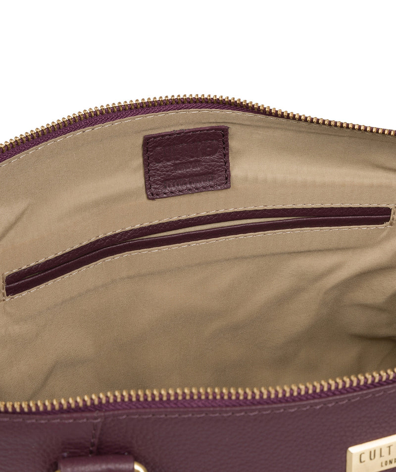 'Isabella' Fig Leather Tote Bag image 4