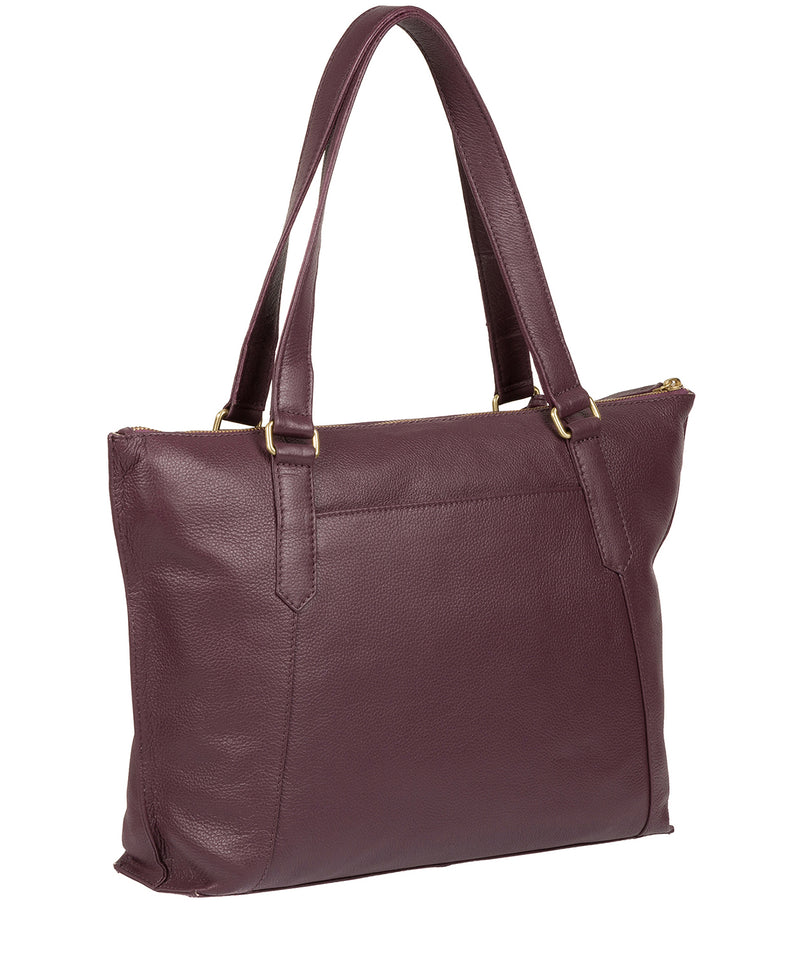 'Isabella' Fig Leather Tote Bag Pure Luxuries London