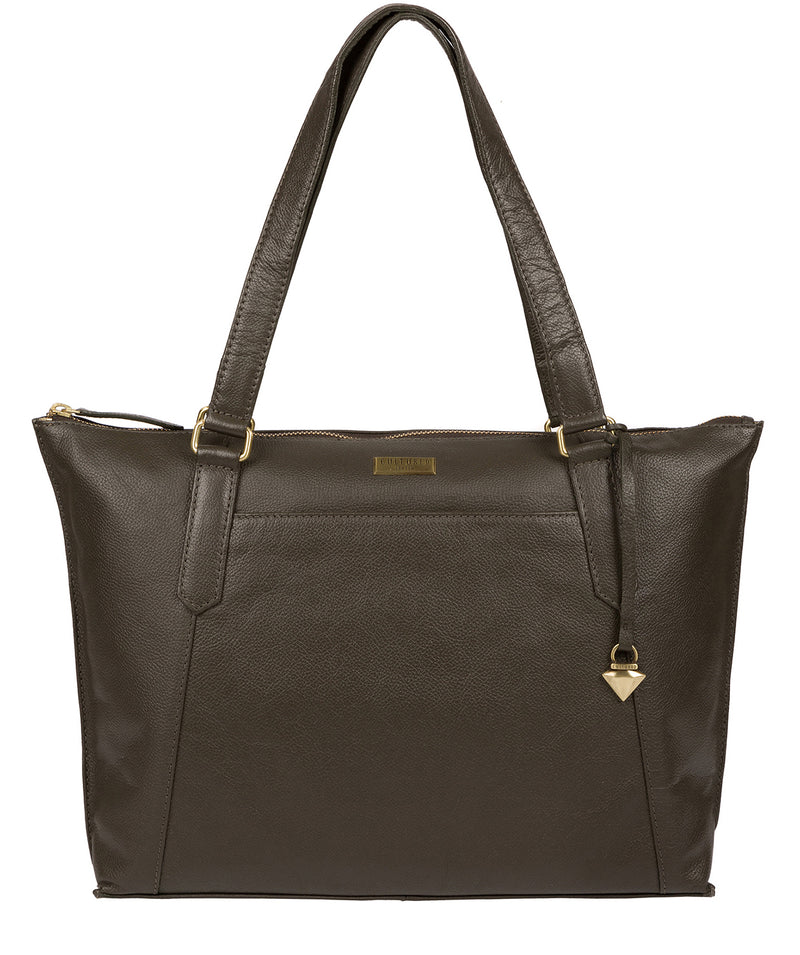 'Isabella' Olive Leather Tote Bag image 1