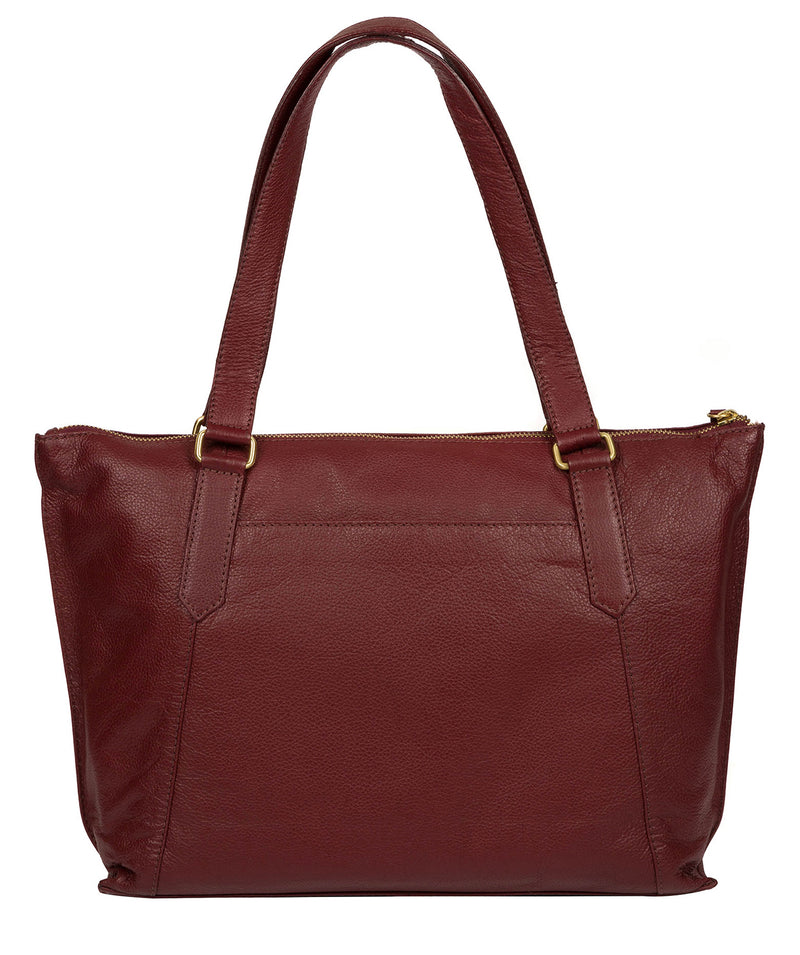 'Isabella' Ruby Red Leather Tote Bag image 3