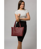 'Isabella' Ruby Red Leather Tote Bag image 2