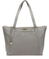 'Isabella' Silver Grey Leather Tote Bag image 1