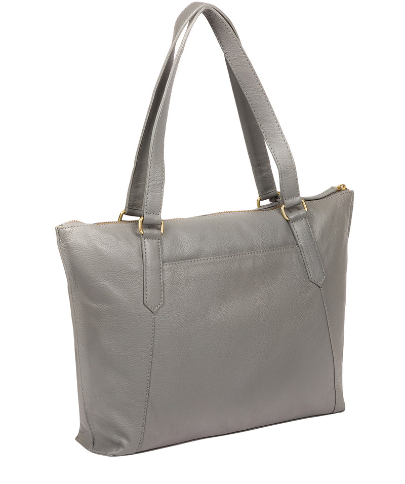 'Isabella' Silver Grey Leather Tote Bag image 3