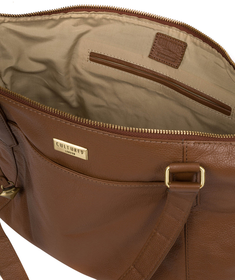 'Isabella' Tan Leather Tote Bag image 4