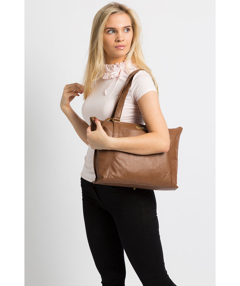'Isabella' Tan Leather Tote Bag Pure Luxuries London