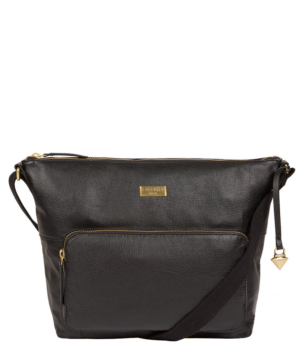 'Olivia' Black Leather Shoulder Bag image 1