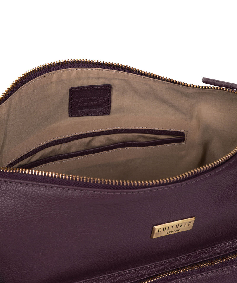 'Olivia' Fig Leather Shoulder Bag image 4