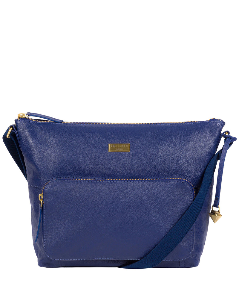 'Olivia' Mazarine Blue Leather Shoulder Bag image 1