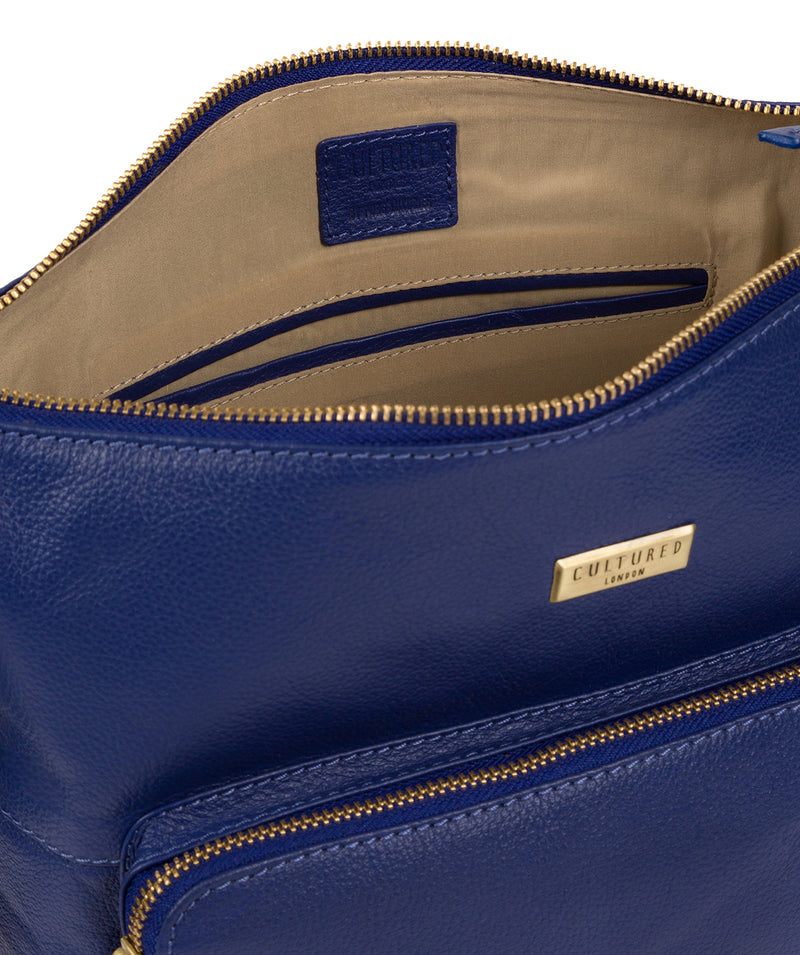 'Olivia' Mazarine Blue Leather Shoulder Bag image 4