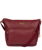 'Olivia' Ruby Red Leather Shoulder Bag Pure Luxuries London