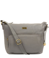 'Olivia' Silver Grey Leather Shoulder Bag image 1