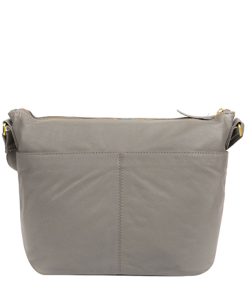 'Olivia' Silver Grey Leather Shoulder Bag image 3