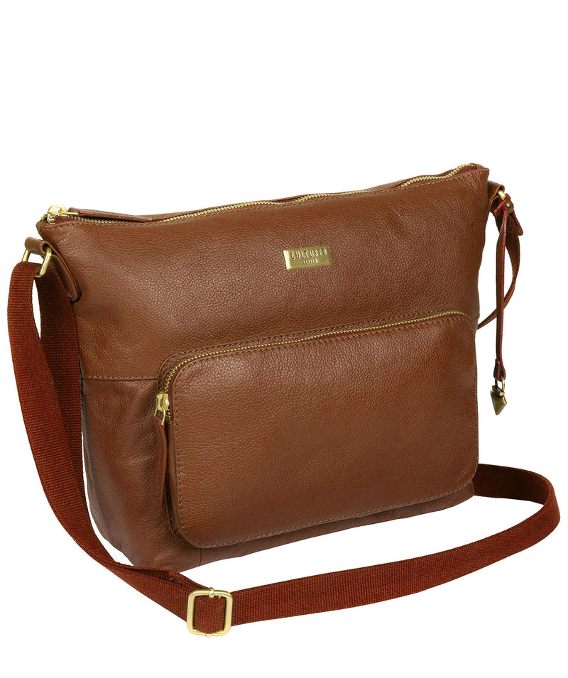 'Olivia' Tan Leather Shoulder Bag image 1