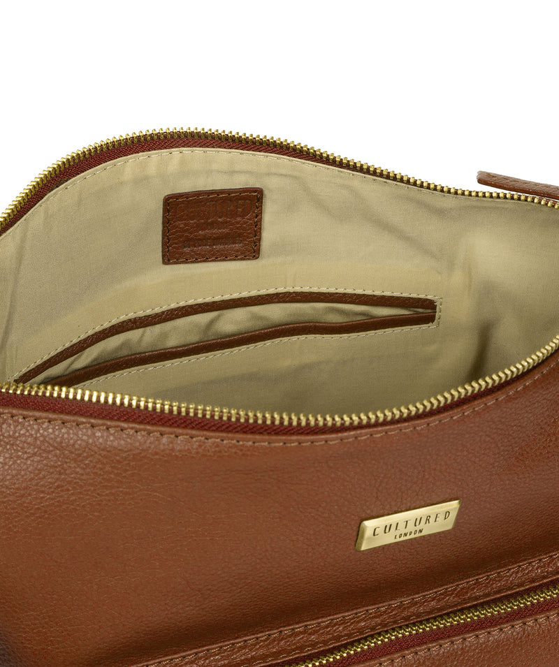 'Olivia' Tan Leather Shoulder Bag image 3