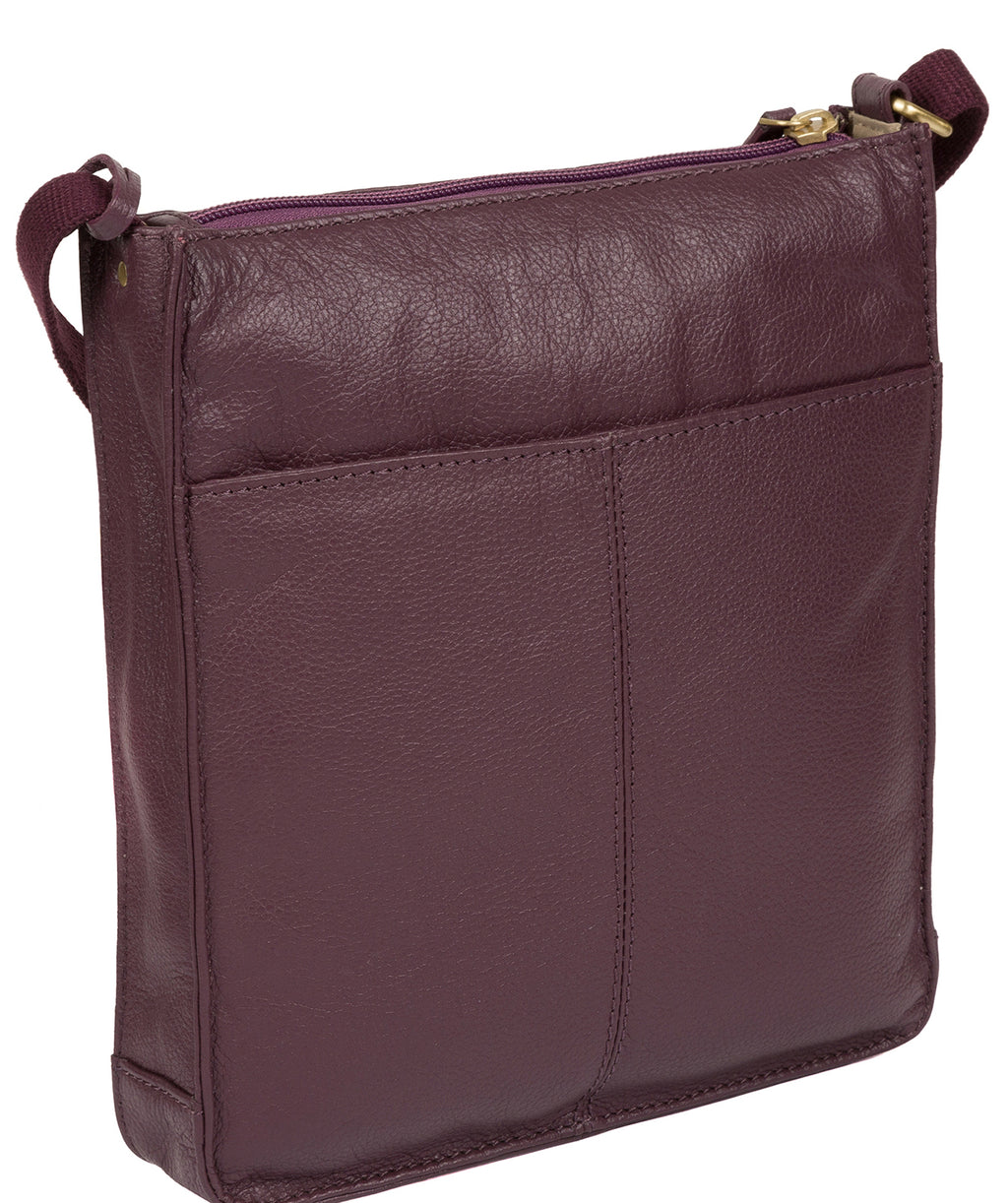 Purple Leather Crossbody Bag 'Sarah' by Cultured London – Pure Luxuries ...
