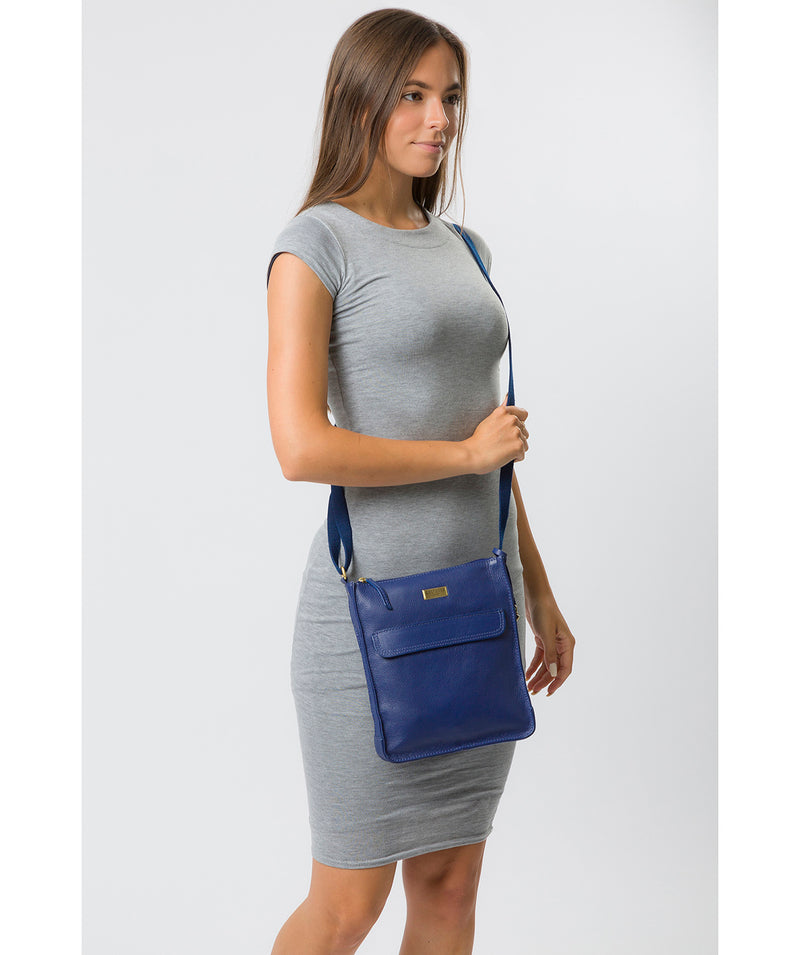 'Sarah' Mazarine Blue Leather Cross Body Bag image 2