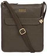 'Sarah' Olive Leather Cross Body Bag  image 1