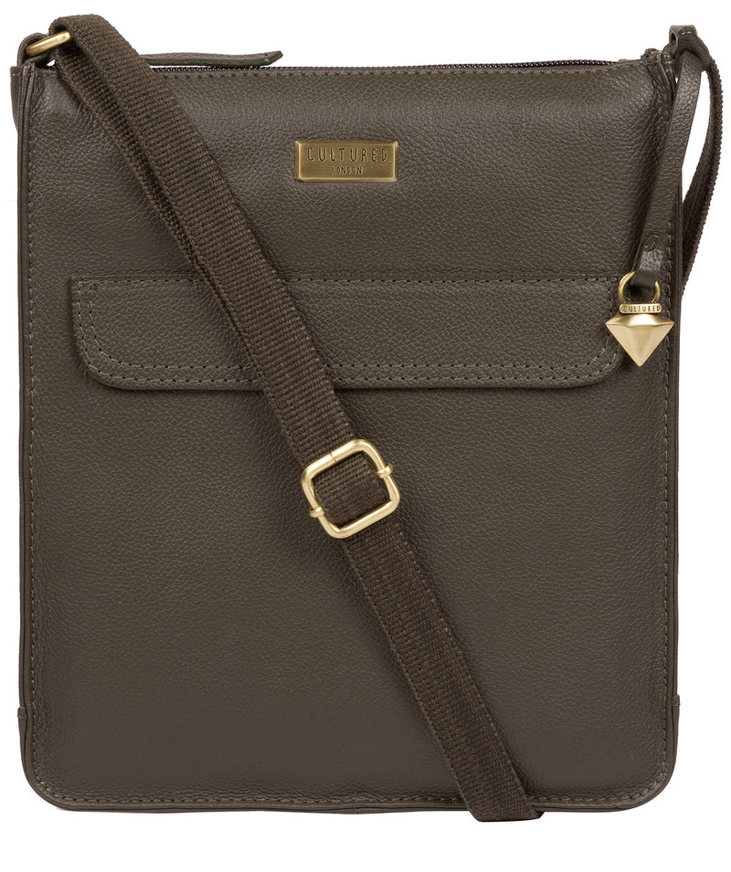 'Sarah' Olive Leather Cross Body Bag  image 1